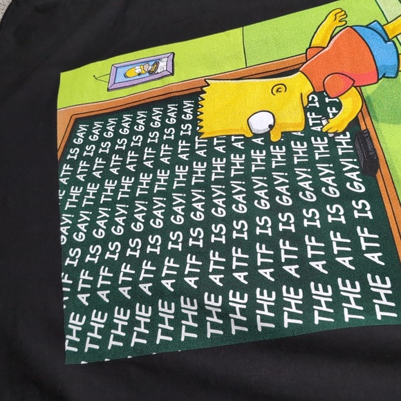Dirty Kid Co The Simpsons 'The ATF Is Gay' Donut Tee Size Large in Black - Picture 5 of 7